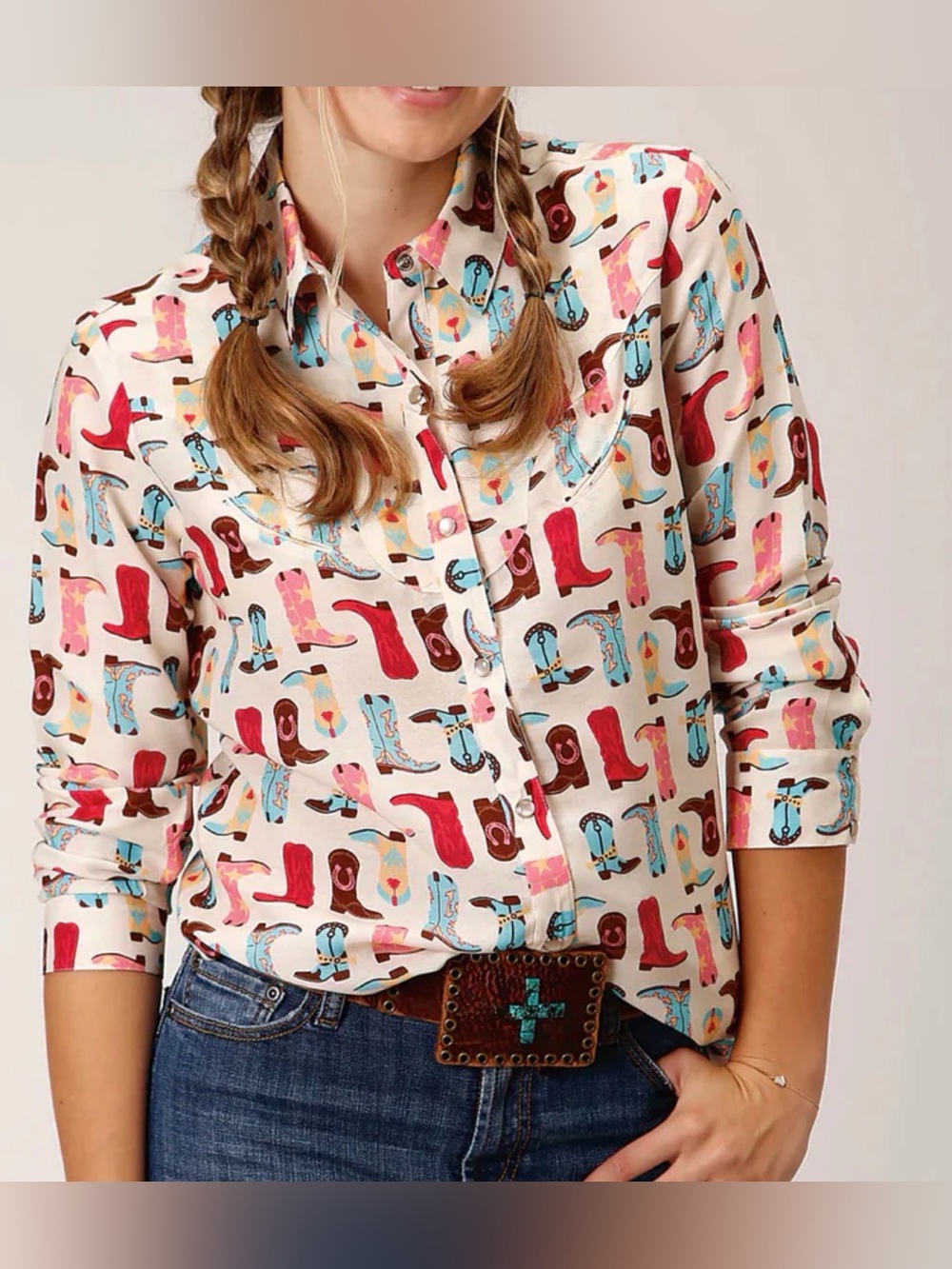 ROPER 5 Star Boots Western Shirt EUC